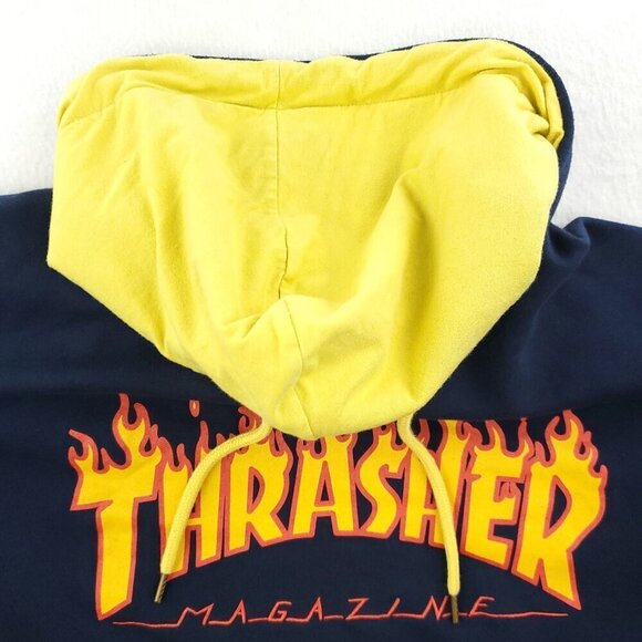 Thrasher Skateboard Magazine Fleece Hoodie Authentic Men's Large Flames Logo - Picture 9 of 13
